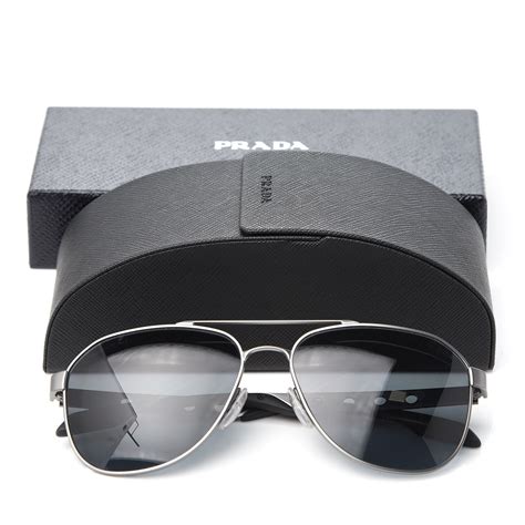 PRADA Aviator Sunglasses SPR 51R Silver 